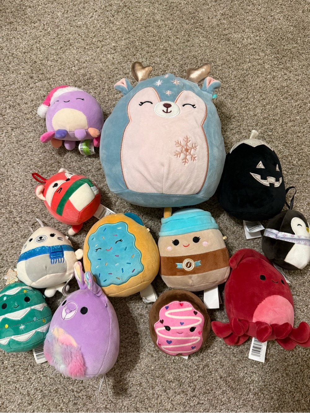 Squishmallows Blue & Pink Snowflake Reindeer Plush